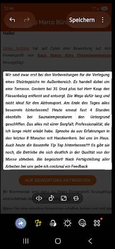 Marco Kaup Fliesenlegermeister — Kundenfoto
